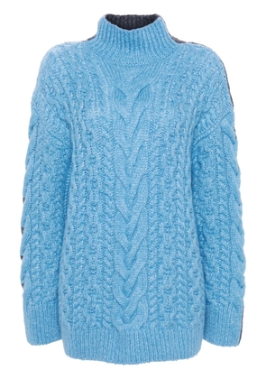 Stella McCartney two-tone cable-knit jumper - Blue