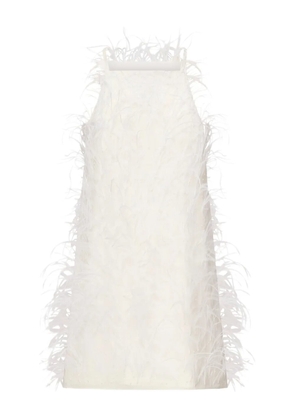 PINKO feather-embellished dress - White
