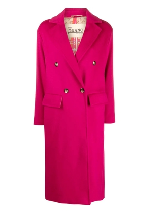Herno double-breast virgin wool coat - Pink