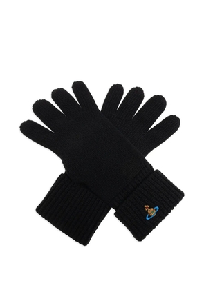 Vivienne Westwood Orb-embroidered gloves - Black
