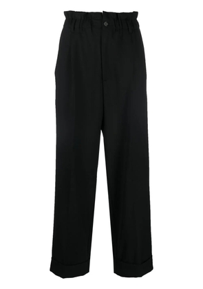 P.A.R.O.S.H. paperbag-waist straight leg trousers - Black