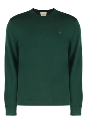 Calvin Klein embroidered crew-neck sweater - Green