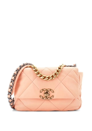 CHANEL Pre-Owned 19 Flap Bag Quilted Leather Medium crossbody bag - Pink