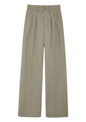 ANINE BING Carrie pleat-detail wool trousers - Green