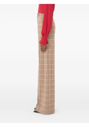 Valentino Garavani wool pants with windowpane check pattern - Neutrals