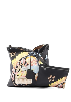 Hermès Pre-Owned 2023 Silky City PM printed leather shoulder bag - Black