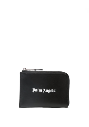 Palm Angels logo-print leather cardholder - Black