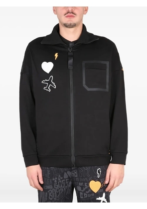 BOSS zip appliqué sweatshirt - Black