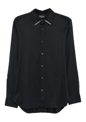 Emporio Armani logo-tab long-sleeve shirt - Blue