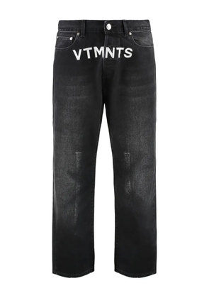 VETEMENTS logo-label 5-pocket jeans - Black