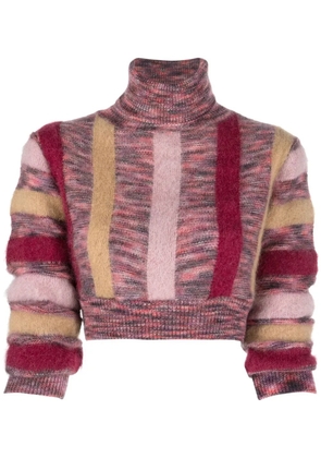 DSQUARED2 striped roll-neck crop jumper