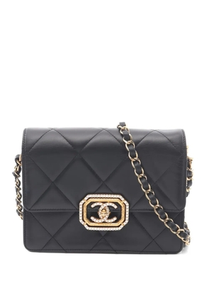 CHANEL Pre-Owned 2021 diamond-quilting chain-strap shoulder bag - Black