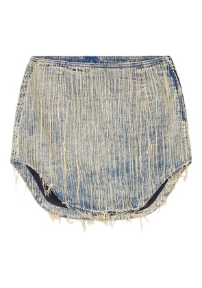 Diesel frayed denim asymmetric skirt - Blue
