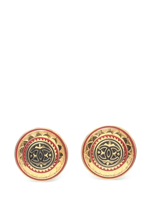 CHANEL Pre-Owned 1986 Cocomark round earrings - Gold