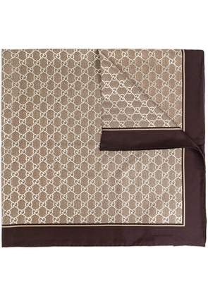 Gucci GG silk scarf - Brown
