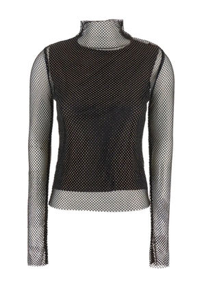 Sportmax Gerarda fishnet long-sleeve top - Black