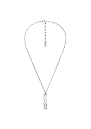 Diesel oval d logo pendant necklace - Silver