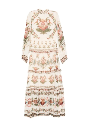 FARM Rio Majestic Heart tiered dress - Neutrals