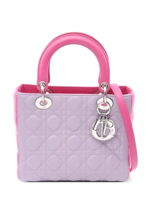 Christian Dior Pre-Owned 2010s Lady Dior quilted leather handbag - Purple