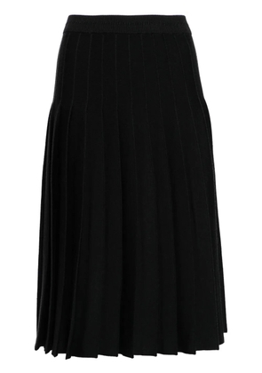 Thom Browne pleated knitted midi skirt - Black