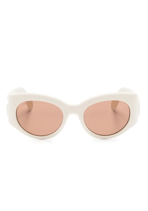 Gucci Eyewear Double G rectangle-frame sunglasses - Neutrals