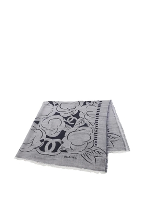 CHANEL Pre-Owned 1986-1988 Camellia scarf - Grey