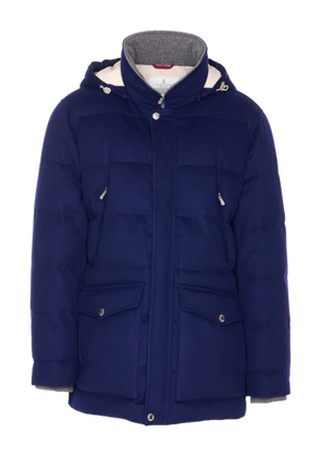Brunello Cucinelli hood puffer jacket - Blue