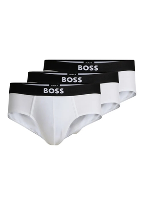 BOSS logo-waistband briefs (pack of three) - White