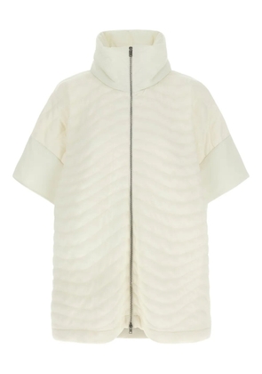 Herno wave-effect padded poncho - White