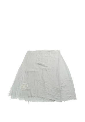 CHANEL Pre-Owned 1986 coco mark silk shawl - Grey