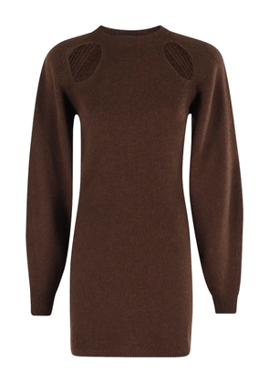 Federica Tosi cut-out balloon-sleeve mini dress - Brown