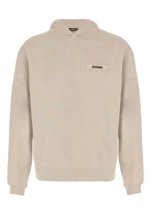 Jacquemus The Gros Grain logo-plaque hooded sweatshirt - Neutrals