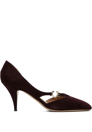 Ferragamo 70mm gancini-detail pumps - Red