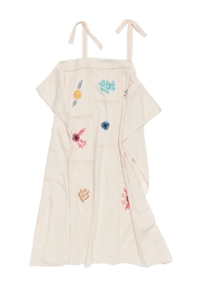 Bimba y Lola embroidered tie-strap dress - Neutrals