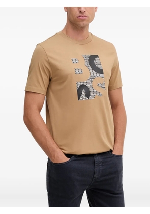 BOSS logo-print T-shirt - Neutrals