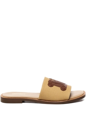 Max Mara monogram canvas band flat sandals - Neutrals