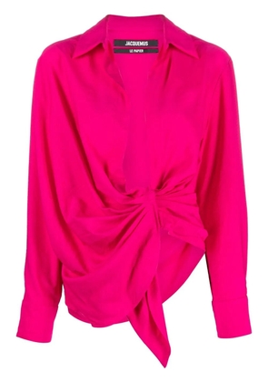 Jacquemus knot-detail long-sleeve shirt - Pink
