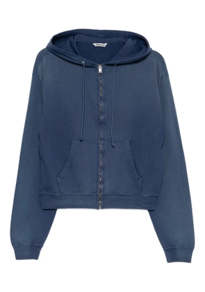 Auralee pima-cotton dyed zip hoodie - Blue