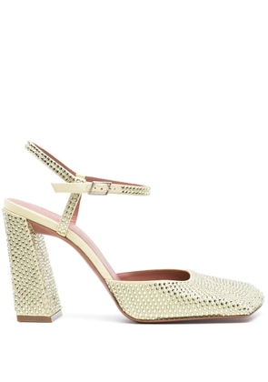 Amina Muaddi Charlotte 95mm crystal-embellished pumps - Yellow