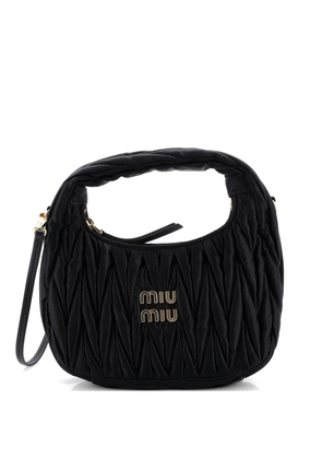 Miu Miu Pre-Owned Wander Matelasse Satin Mini hobo bag - Black