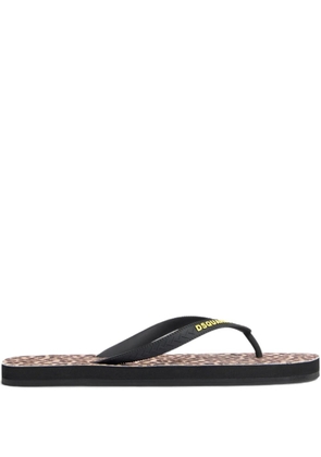 DSQUARED2 leopard print flip flops - Brown