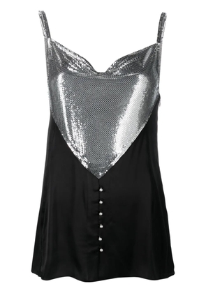 Rabanne chainmail-panelled cowl-neck vest - Black