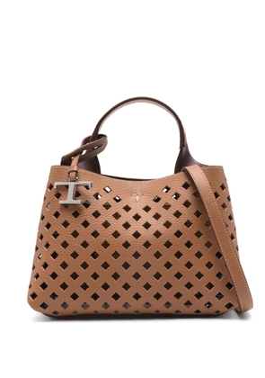 Tod's hanging-T perforated tote bag - Brown