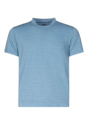 Fedeli melange linen short-sleeved T-shirt - Blue