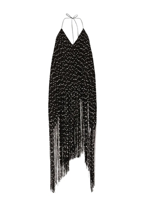 Jacquemus Riviera halter-neck fringe asymmetric dress - Black