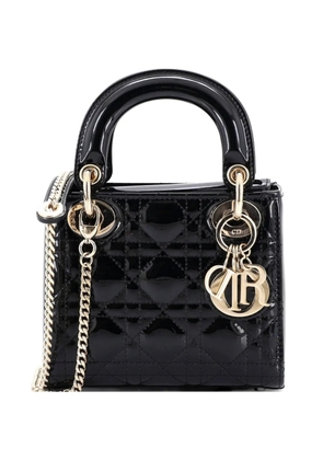 Christian Dior Pre-Owned Lady Dior Chain Bag Cannage Quilt Patent Mini satchel - Black