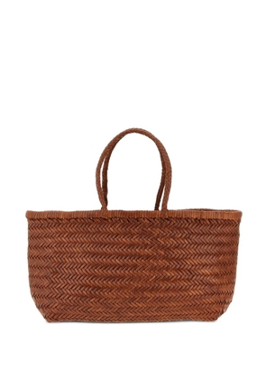 DRAGON DIFFUSION large Bamboo Triple Jump chevron-weave shoulder bag - Brown