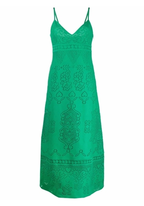 Valentino Garavani heavy lace long dress - Green