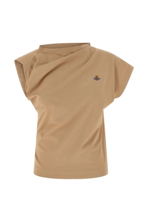 Vivienne Westwood Orb asymmetrical-sleeve top - Brown