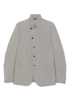 Emporio Armani virgin wool blend shirt jacket - Grey